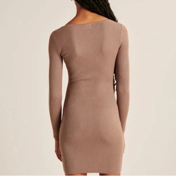 Abercrombie & Fitch Knit Corset Brown Mini Dress MP - Picture 3 of 5